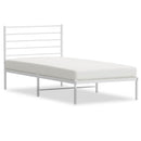 vidaXL fehér fém ágykeret fejtámlával 90x190 cm