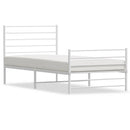 vidaXL fehér fém ágykeret fej- és lábtámlával 90 x 190 cm