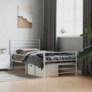 vidaXL fehér fém ágykeret fej- és lábtámlával 107 x 203 cm