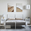 vidaXL fehér fém ágykeret fej- és lábtámlával 135x190 cm