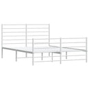 vidaXL fehér fém ágykeret fej- és lábtámlával 135x190 cm
