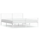 vidaXL fehér fém ágykeret fej- és lábtámlával 183 x 213 cm