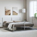 vidaXL fehér fém ágykeret fej- és lábtámlával 183 x 213 cm