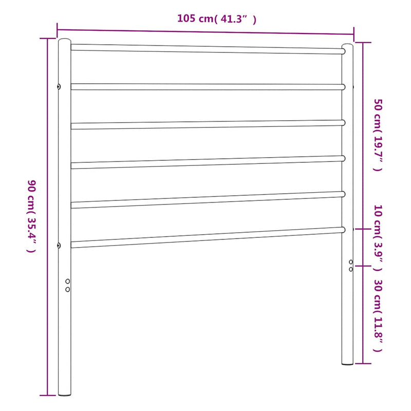 vidaXL fehér fém fejtámla 100 cm