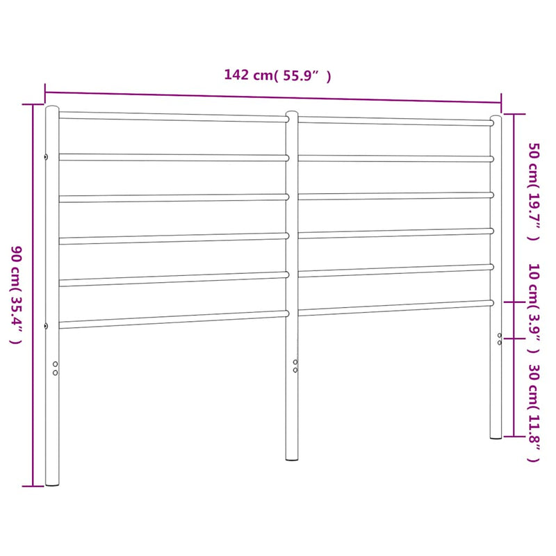 vidaXL fehér fém fejtámla 135 cm