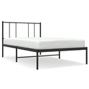 vidaXL fekete fém ágykeret fejtámlával 100 x 190 cm