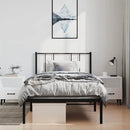 vidaXL fekete fém ágykeret fejtámlával 100 x 190 cm