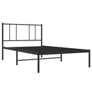 vidaXL fekete fém ágykeret fejtámlával 100 x 190 cm