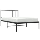 vidaXL fekete fém ágykeret fejtámlával 100 x 190 cm