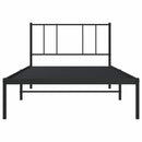 vidaXL fekete fém ágykeret fejtámlával 100 x 190 cm