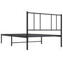 vidaXL fekete fém ágykeret fejtámlával 100 x 190 cm