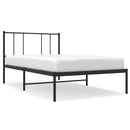 vidaXL fekete fém ágykeret fejtámlával 100 x 200 cm