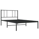 vidaXL fekete fém ágykeret fejtámlával 100 x 200 cm