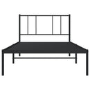 vidaXL fekete fém ágykeret fejtámlával 100 x 200 cm