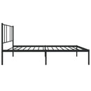 vidaXL fekete fém ágykeret fejtámlával 100 x 200 cm