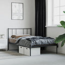 vidaXL fekete fém ágykeret fejtámlával 107 x 203 cm