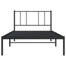 vidaXL fekete fém ágykeret fejtámlával 107 x 203 cm