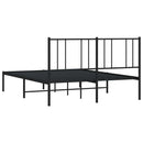 vidaXL fekete fém ágykeret fejtámlával 120 x 200 cm