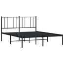 vidaXL fekete fém ágykeret fejtámlával 135 x 190 cm