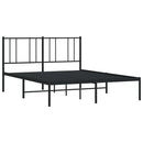 vidaXL fekete fém ágykeret fejtámlával 140 x 190 cm