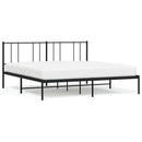 vidaXL fekete fém ágykeret fejtámlával 183 x 213 cm