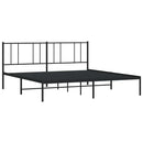 vidaXL fekete fém ágykeret fejtámlával 183 x 213 cm