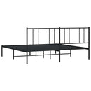 vidaXL fekete fém ágykeret fejtámlával 183 x 213 cm
