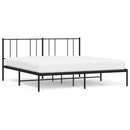 vidaXL fekete fém ágykeret fejtámlával 193 x 203 cm