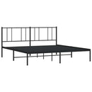vidaXL fekete fém ágykeret fejtámlával 193 x 203 cm
