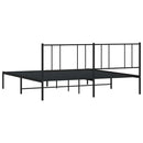 vidaXL fekete fém ágykeret fejtámlával 193 x 203 cm