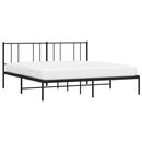 vidaXL fekete fém ágykeret fejtámlával 200 x 200 cm