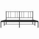 vidaXL fekete fém ágykeret fejtámlával 200 x 200 cm