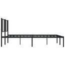 vidaXL fekete fém ágykeret fejtámlával 200 x 200 cm