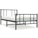 vidaXL fekete fém ágykeret fej- és lábtámlával 75 x 190 cm
