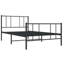 vidaXL fekete fém ágykeret fej- és lábtámlával 75 x 190 cm