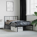 vidaXL fekete fém ágykeret fej- és lábtámlával 75 x 190 cm