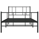 vidaXL fekete fém ágykeret fej- és lábtámlával 90 x 190 cm