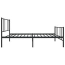 vidaXL fekete fém ágykeret fej- és lábtámlával 90 x 190 cm