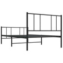 vidaXL fekete fém ágykeret fej- és lábtámlával 90 x 190 cm