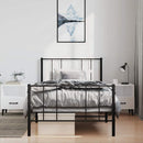 vidaXL fekete fém ágykeret fej- és lábtámlával 100 x 190 cm