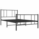 vidaXL fekete fém ágykeret fej- és lábtámlával 100 x 190 cm