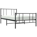 vidaXL fekete fém ágykeret fej- és lábtámlával 100 x 190 cm