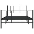 vidaXL fekete fém ágykeret fej- és lábtámlával 100 x 190 cm