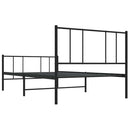 vidaXL fekete fém ágykeret fej- és lábtámlával 100 x 190 cm