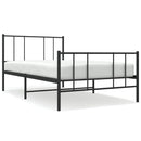 vidaXL fekete fém ágykeret fej- és lábtámlával 100 x 200 cm