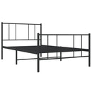 vidaXL fekete fém ágykeret fej- és lábtámlával 100 x 200 cm