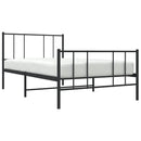 vidaXL fekete fém ágykeret fej- és lábtámlával 100 x 200 cm