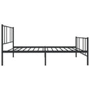 vidaXL fekete fém ágykeret fej- és lábtámlával 100 x 200 cm