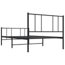 vidaXL fekete fém ágykeret fej- és lábtámlával 100 x 200 cm
