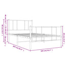 vidaXL fekete fém ágykeret fej- és lábtámlával 100 x 200 cm
